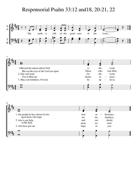 The Priest will then pray over the bread and wine as part of the Eucharistic Prayer, which is followed by the. . Catholic wedding responsorial psalm sheet music